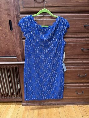 Blue Lace Sheath Dress - Eliza J